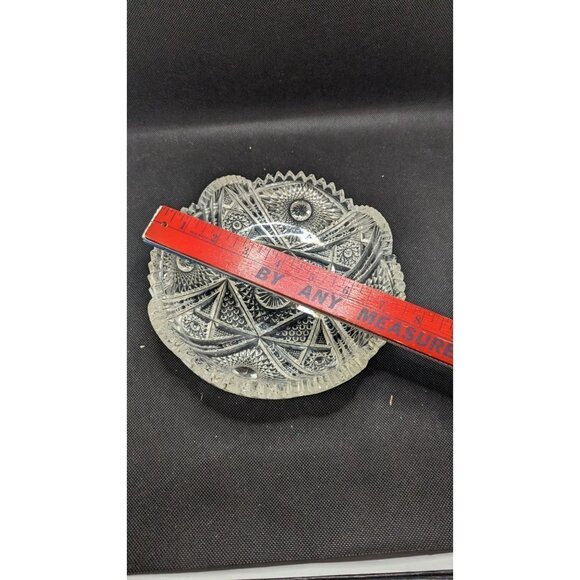 Imperial Cut Glass Candy Dish Bowl Nucut Line Sawtooth Edge 7.5" Christmas - Picture 4 of 7